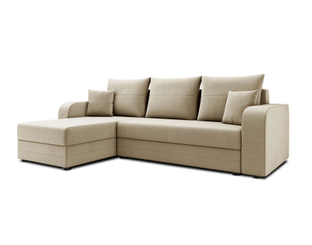 Harvey - canapé d'angle 4 places réversible convertible avec coffre en velours - style contemporain