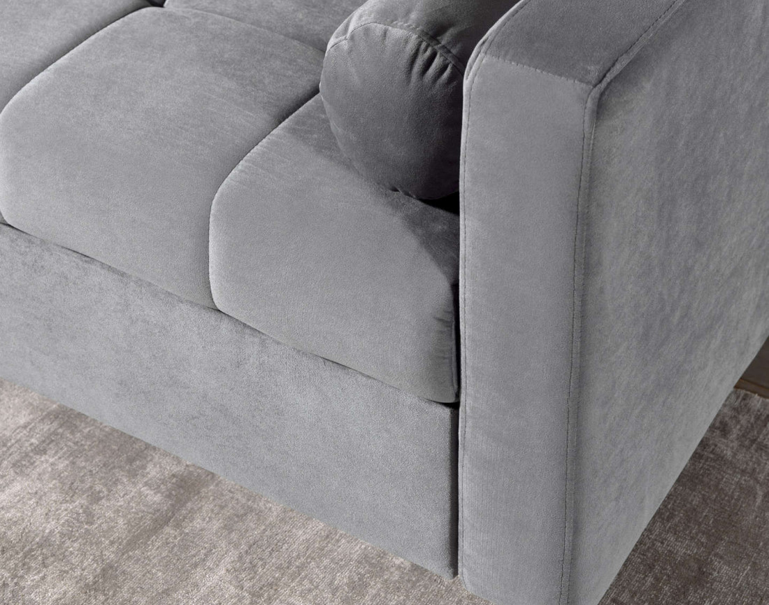 Polar - canapé d’angle réversible convertible en velours au design scandinave