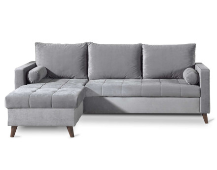 Polar - canapé d’angle réversible convertible en velours au design scandinave