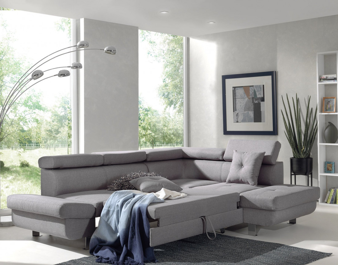 Lisbona - Canapé d'angle droit convertible - L 252 x P 190cm