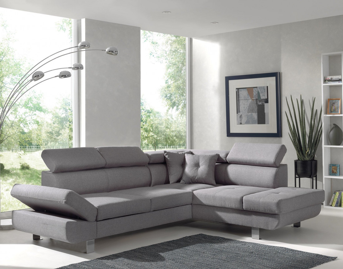 Lisbona - Canapé d'angle droit convertible - L 252 x P 190cm