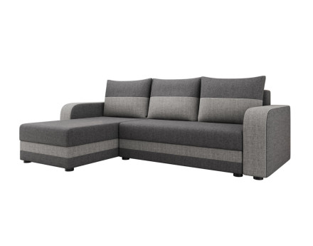 Harvey – canapé d’angle réversible convertible avec coffre 4 places en tissu style contemporain