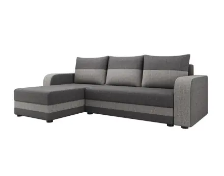 Harvey – canapé d’angle réversible convertible avec coffre 4 places en tissu style contemporain