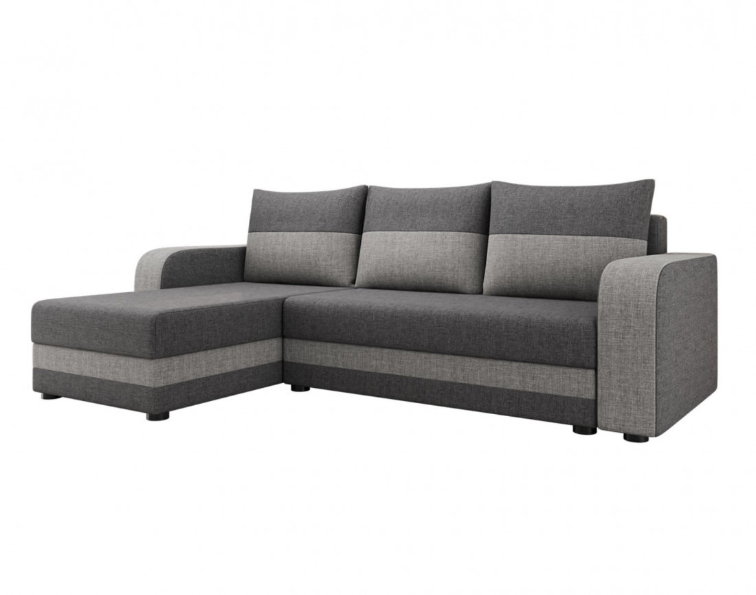 Harvey – canapé d’angle réversible convertible avec coffre 4 places en tissu style contemporain
