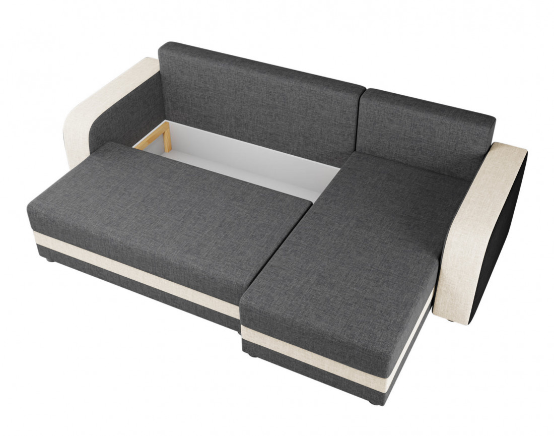 Harvey – canapé d’angle réversible convertible avec coffre 4 places en tissu style contemporain