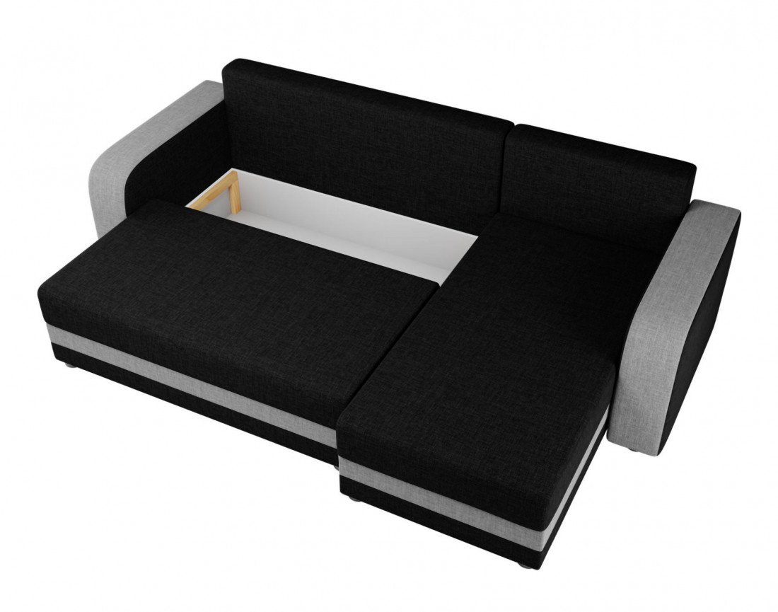 Harvey – canapé d’angle réversible convertible avec coffre 4 places en tissu style contemporain