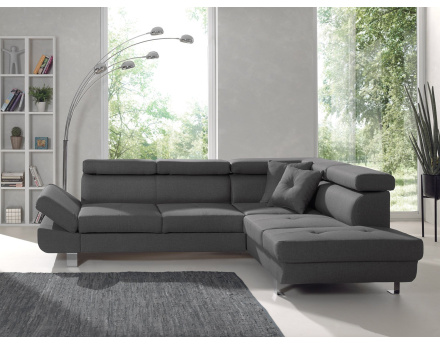 Lisbona - Canapé d'angle droit convertible - L 252 x P 190cm