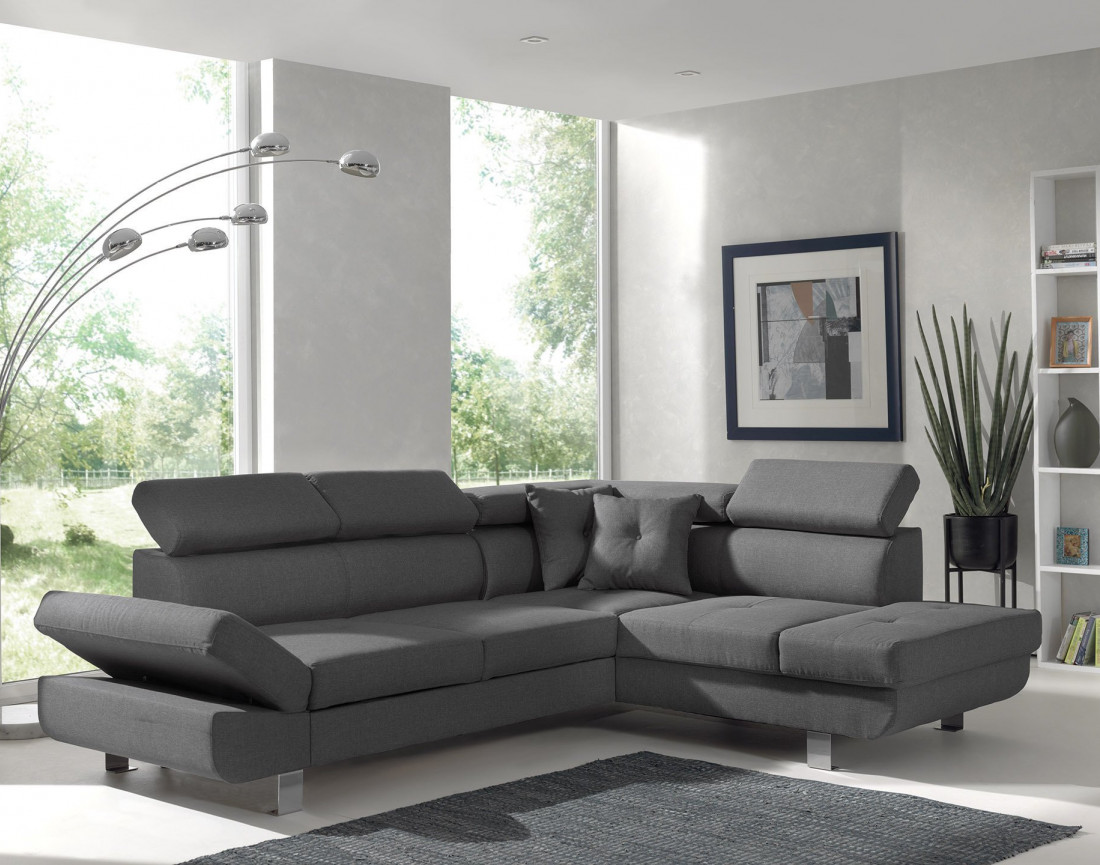 Lisbona - Canapé d'angle droit convertible - L 252 x P 190cm