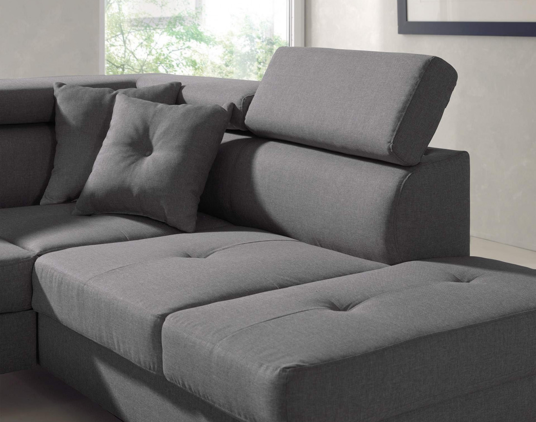 Lisbona - Canapé d'angle droit convertible - L 252 x P 190cm