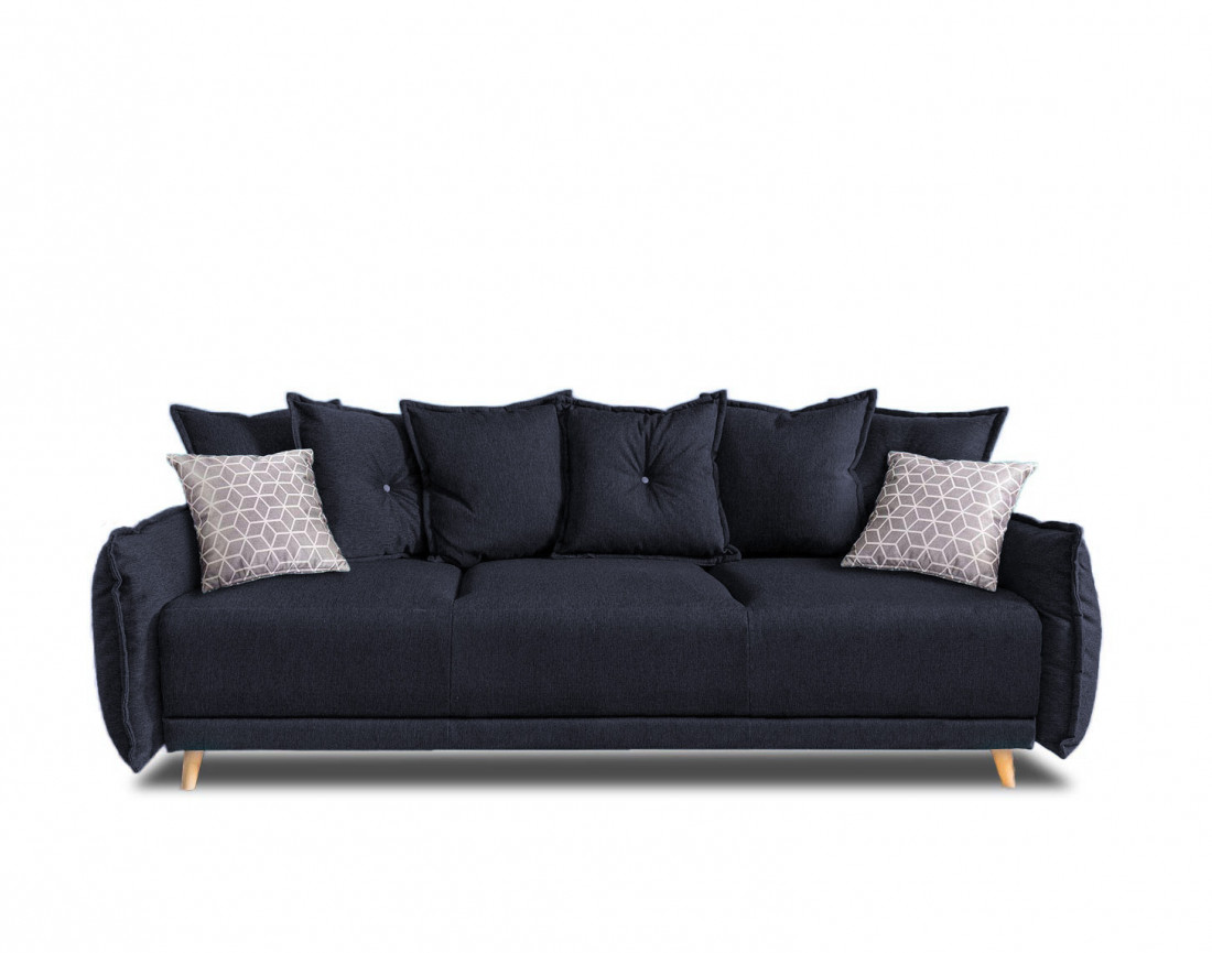 Lena - canapé 3 places convertible avec coffre au style scandinave