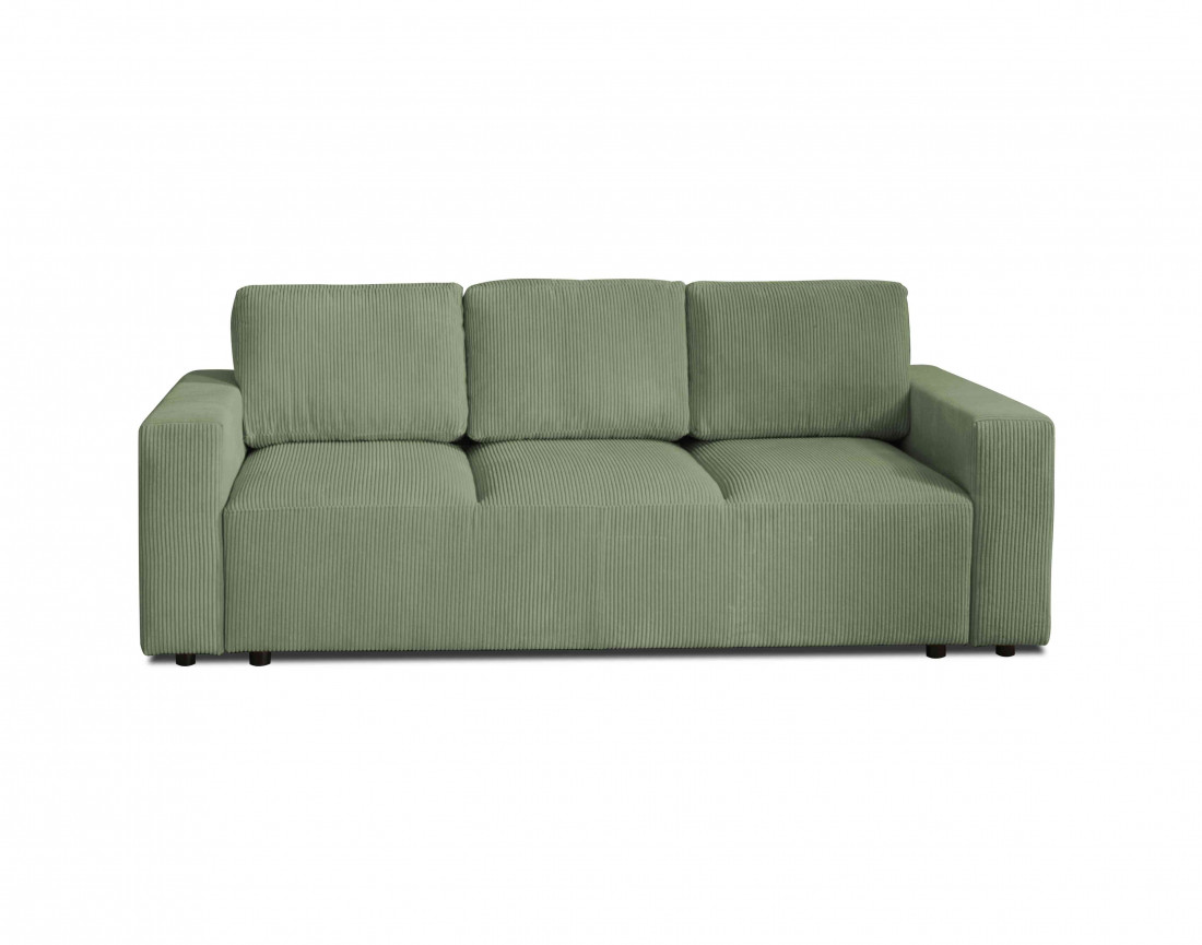 Canapé 3 places convertible avec coffre en velours côtelé Livy