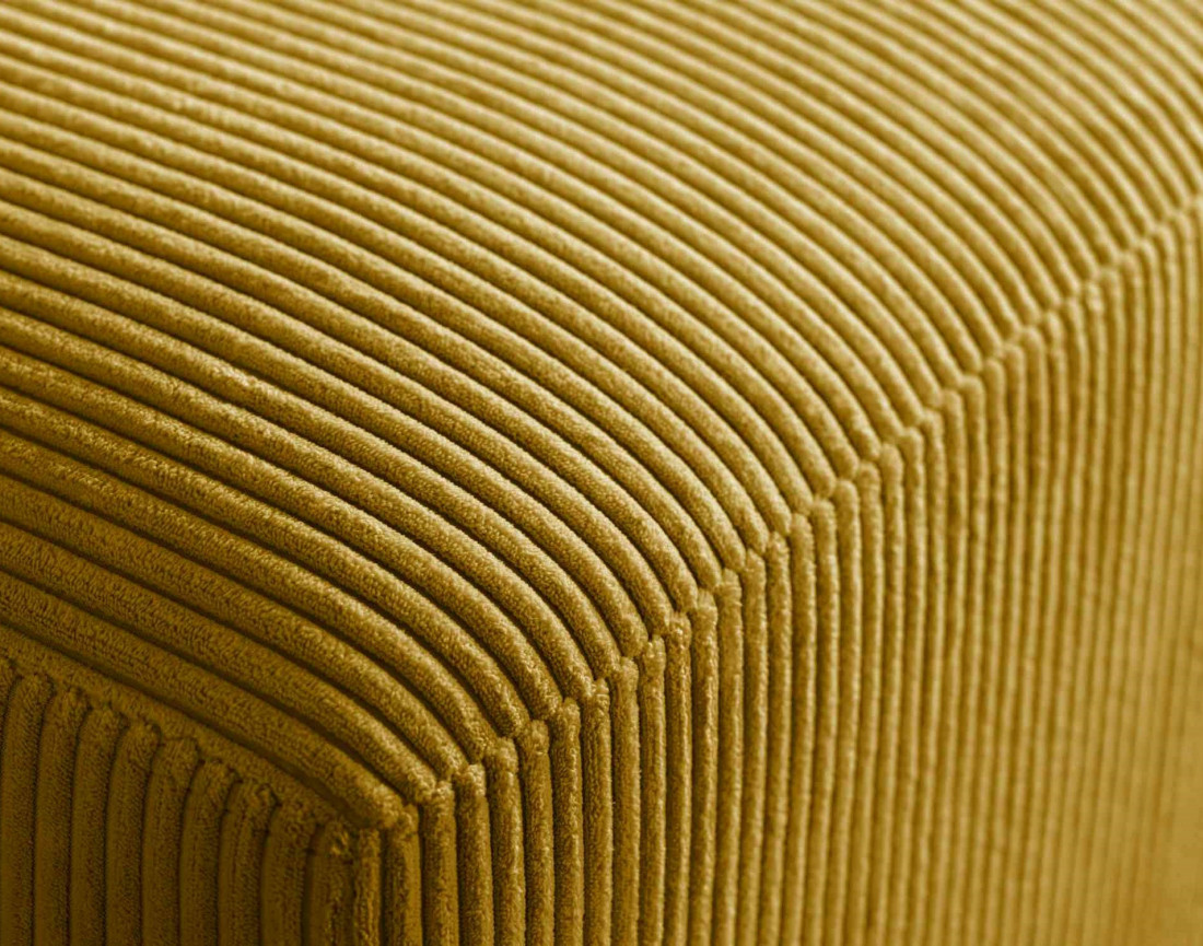 Canapé d'angle droit 5 places convertible avec coffre en velours côtelé Livy