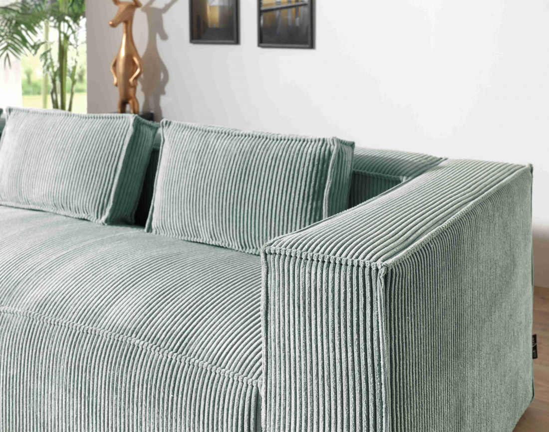 Stella - canapé d'angle en velours côtelé - 4 places - style contemporain  - gauche