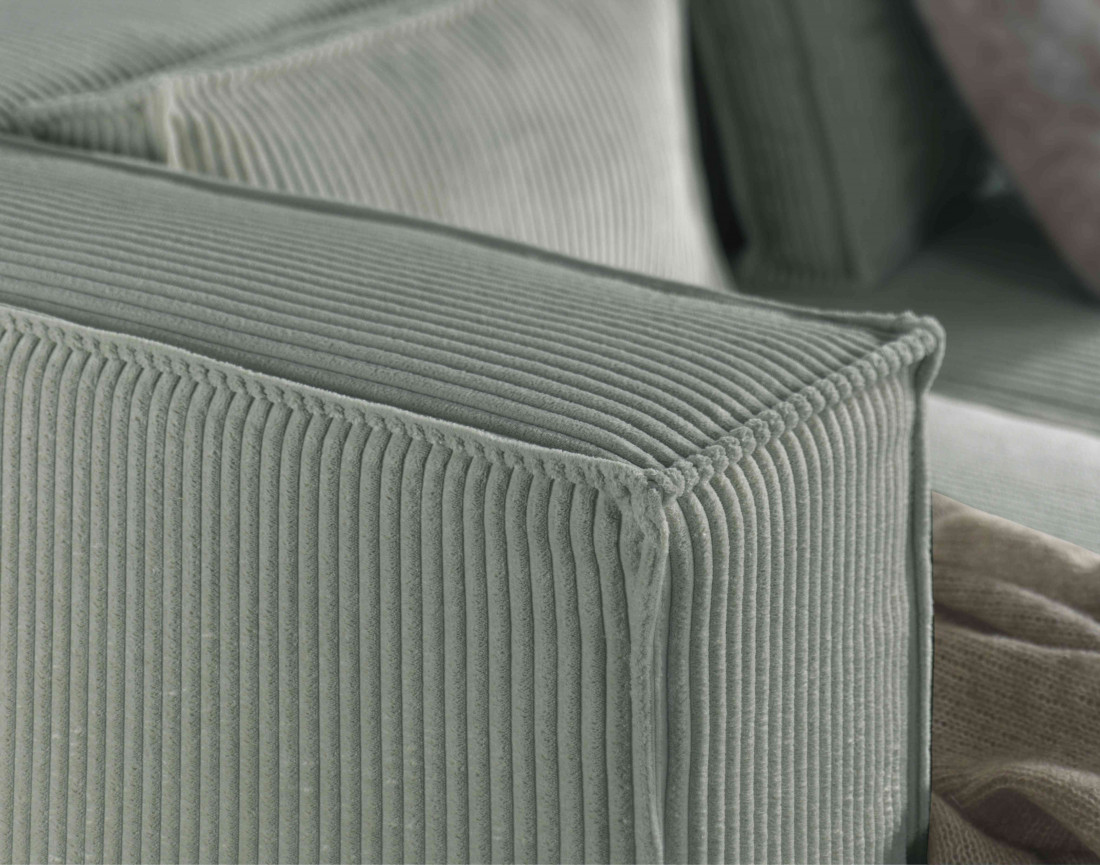 Stella - canapé panoramique en velours côtelé - 7 places - style contemporain