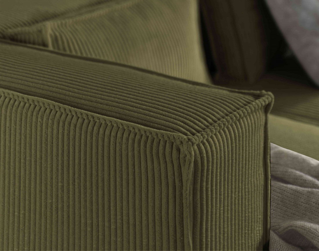 Stella - canapé panoramique en velours côtelé - 7 places - style contemporain