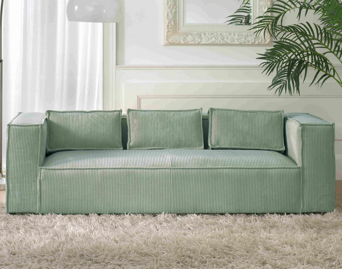 Stella - canapé fixe 3 places - en velours côtelé - style contemporain