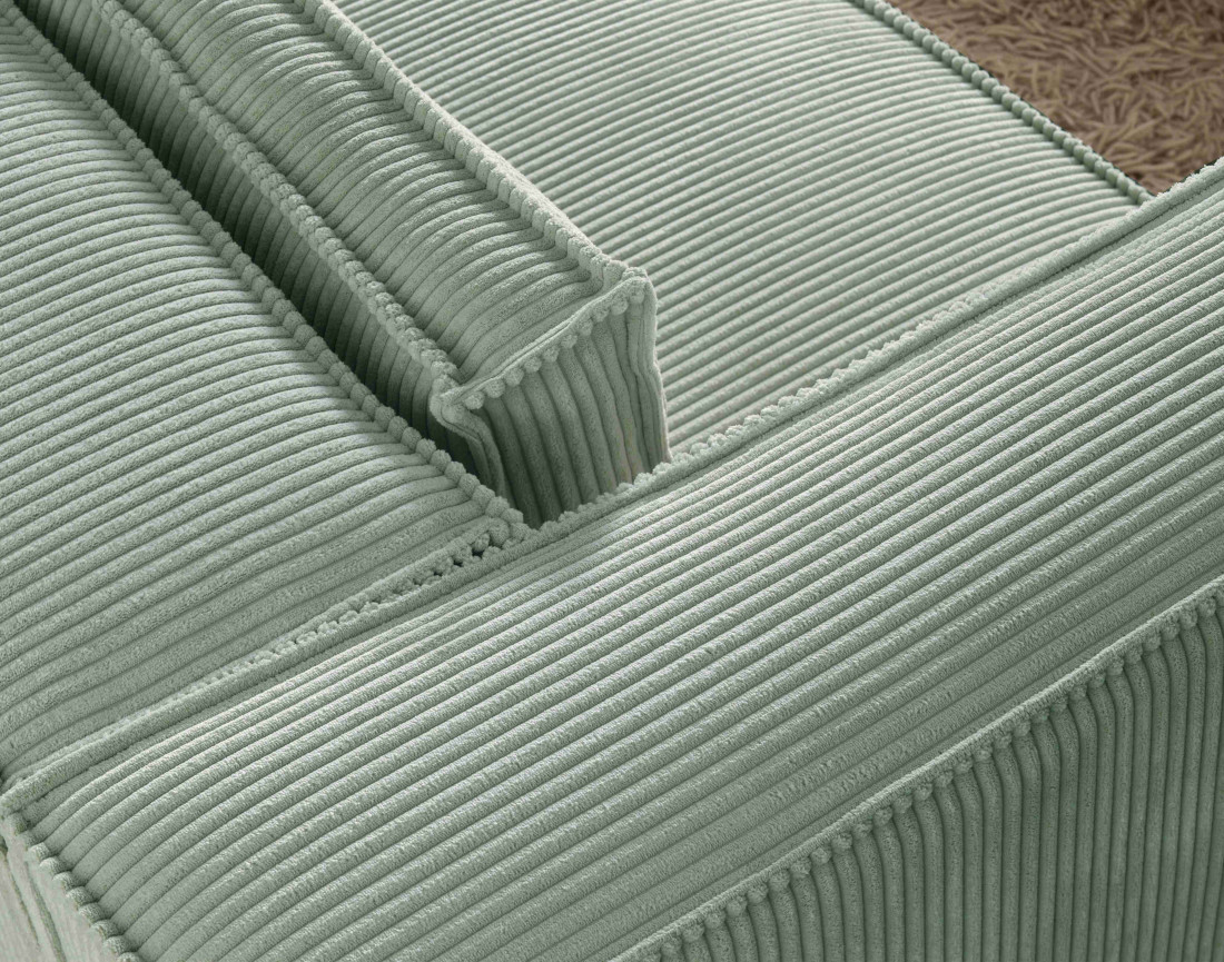 Stella - canapé fixe 3 places - en velours côtelé - style contemporain