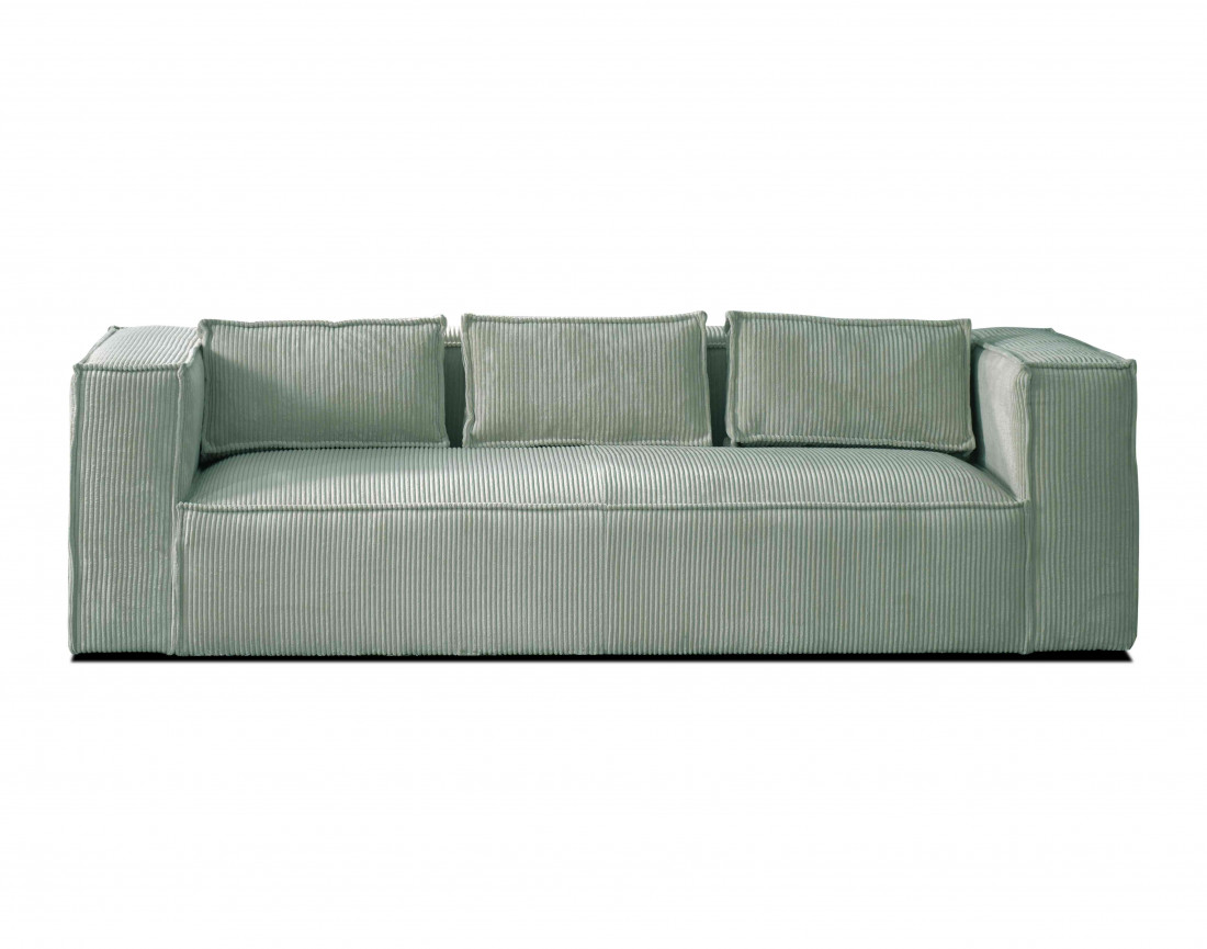 Stella - canapé fixe 3 places - en velours côtelé - style contemporain