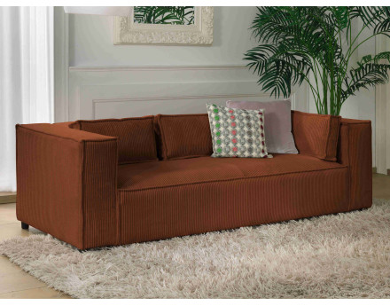 Stella - canapé fixe 3 places - en velours côtelé - style contemporain