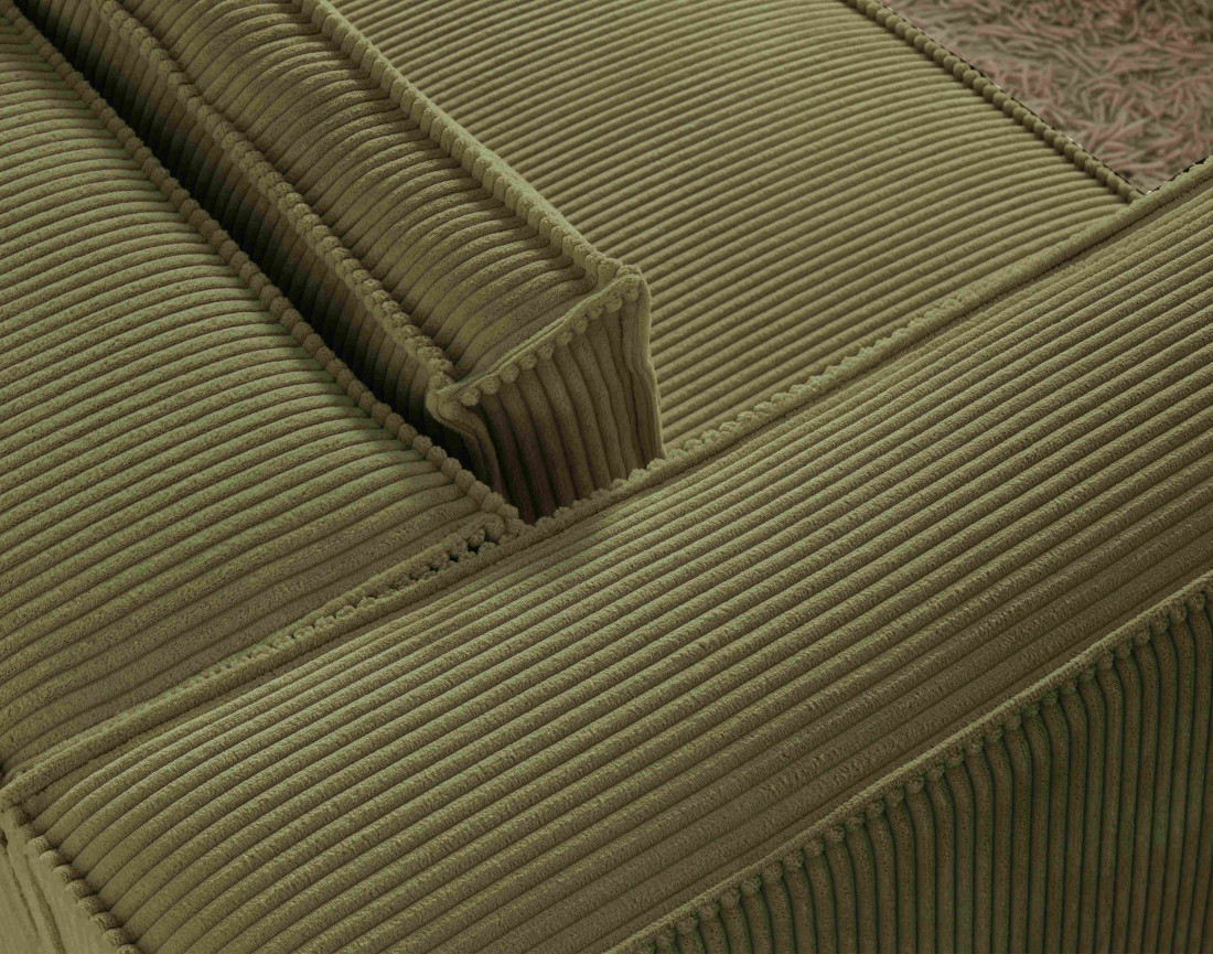 Stella - canapé fixe 3 places - en velours côtelé - style contemporain