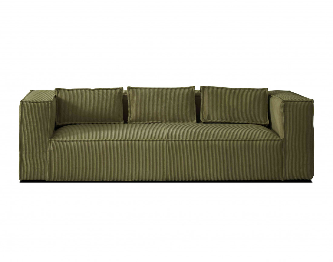 Stella - canapé fixe 3 places - en velours côtelé - style contemporain