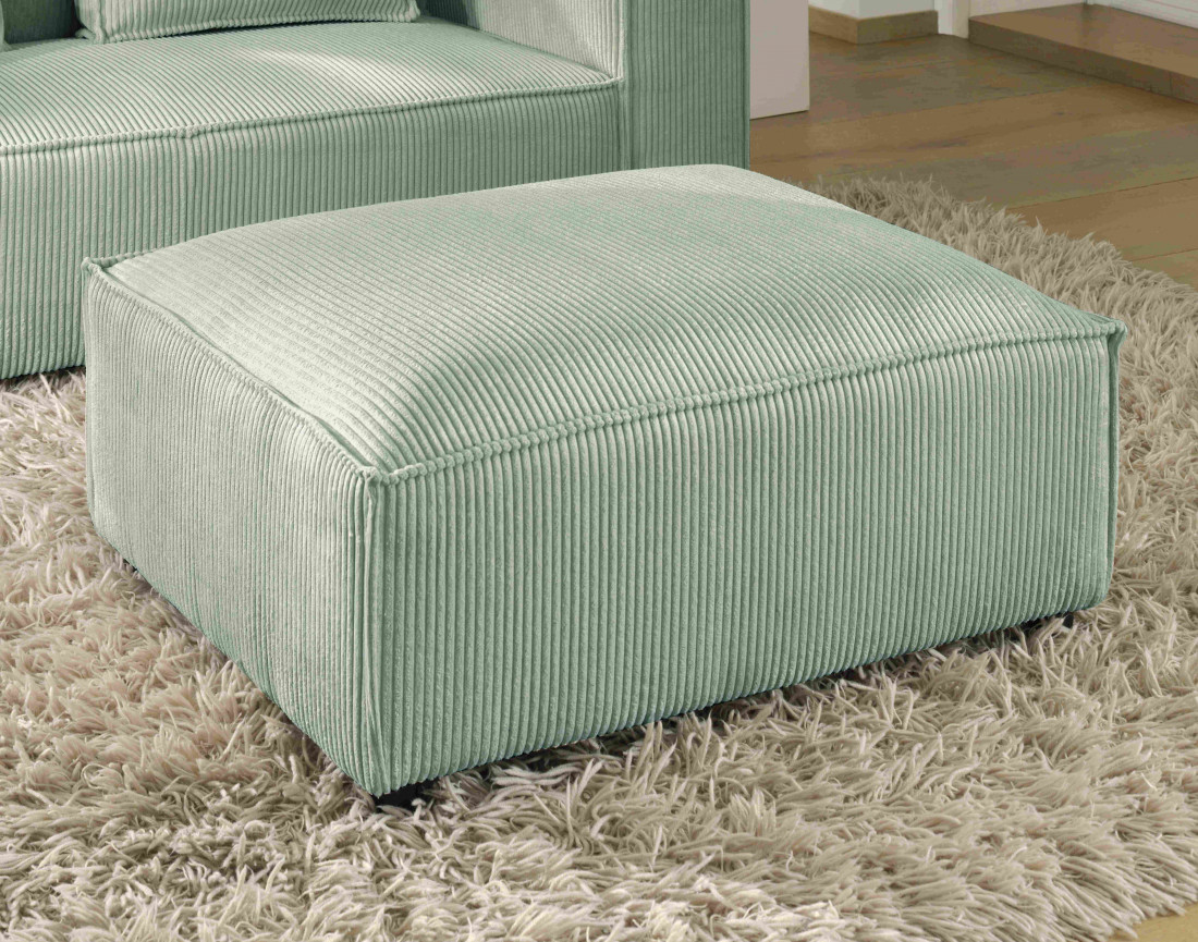 Stella - pouf en velours côtelé au style contemporain