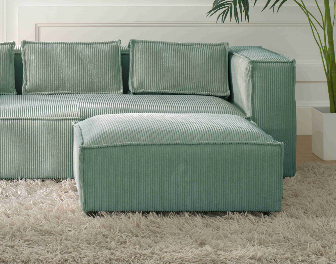 Stella - pouf en velours côtelé au style contemporain