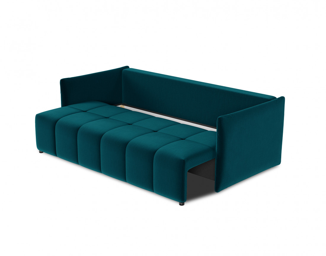 Canapé 3 places convertible avec coffre en velours Petra