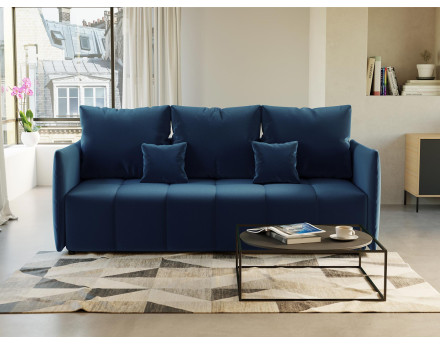 Canapé 3 places convertible avec coffre en velours Petra