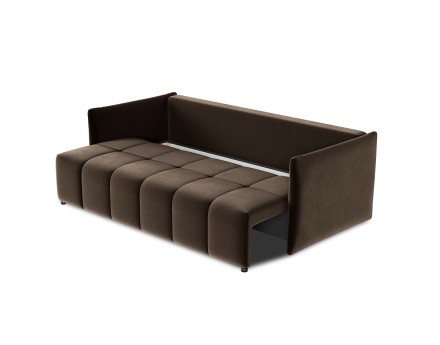 Canapé 3 places convertible avec coffre en velours Petra