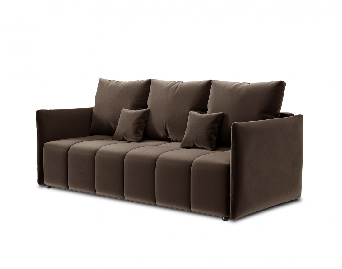 Canapé 3 places convertible avec coffre en velours Petra