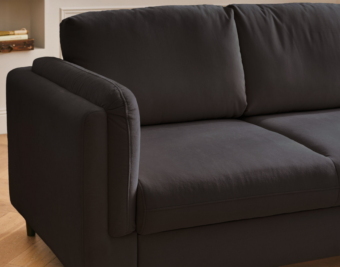 Canapé 3 places convertible en velours Brooke