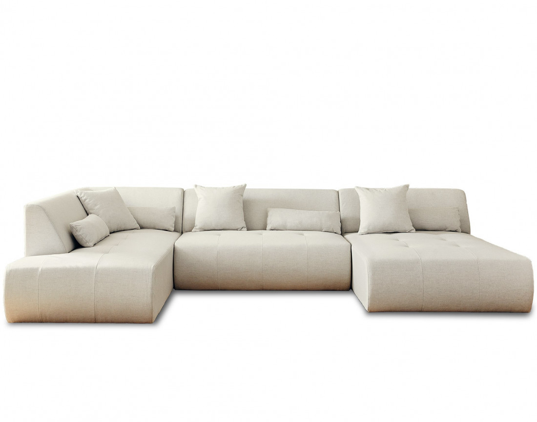 Canapé modulable panoramique d'angle gauche 7 places - en tissu - Onyx