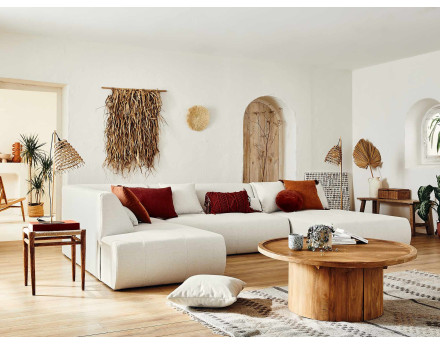 Canapé modulable panoramique d'angle gauche 7 places - en tissu - Onyx