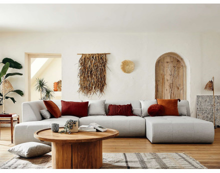 Canapé modulable panoramique d'angle gauche 7 places - en tissu - Onyx