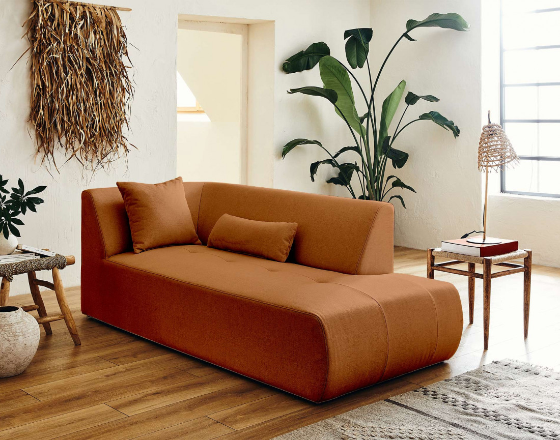 Canapé modulable panoramique d'angle droit 7 places - en tissu -Onyx