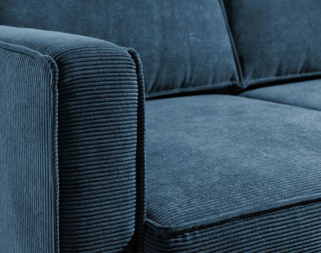 Canapé 3 places convertible en velours côtelé Jake