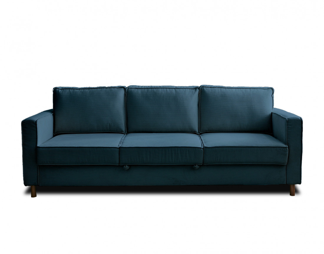 Canapé 3 places convertible en velours côtelé Jake