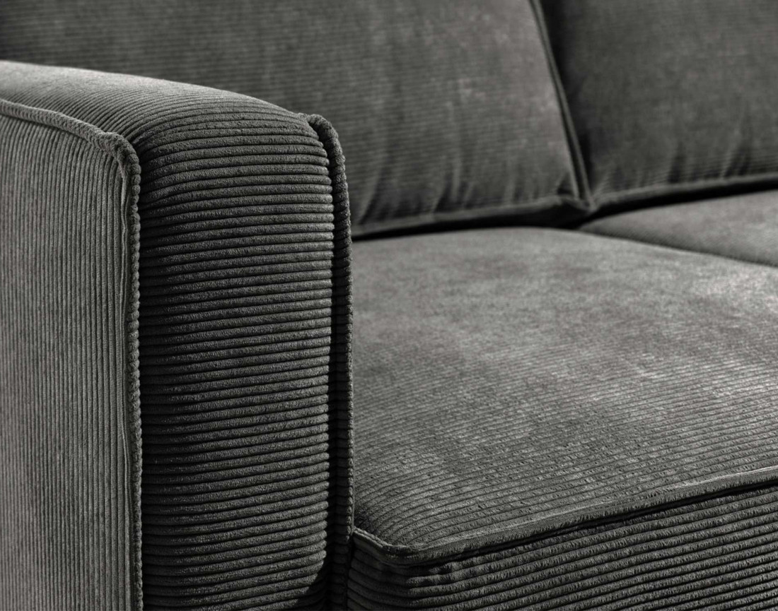 Canapé 3 places convertible en velours côtelé Jake