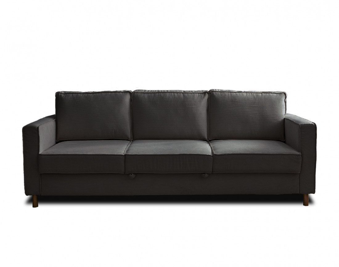 Canapé 3 places convertible en velours côtelé Jake