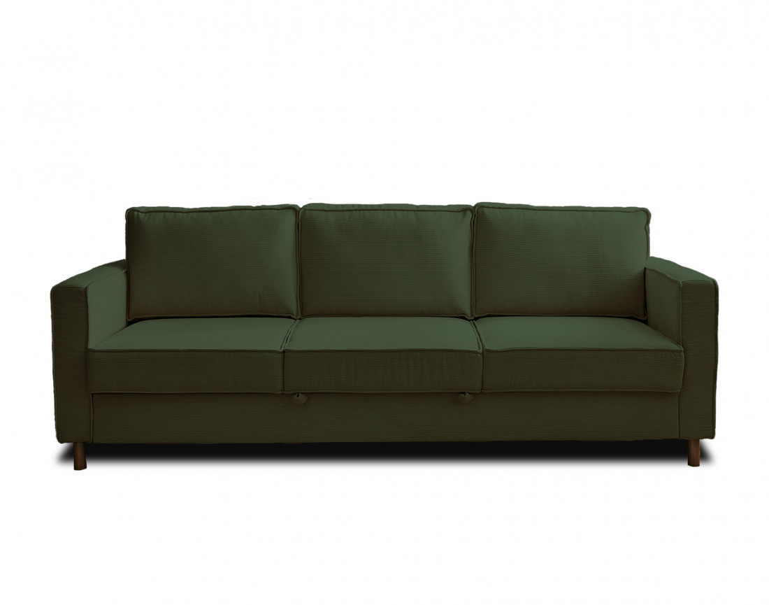 Canapé 3 places convertible en velours côtelé Jake