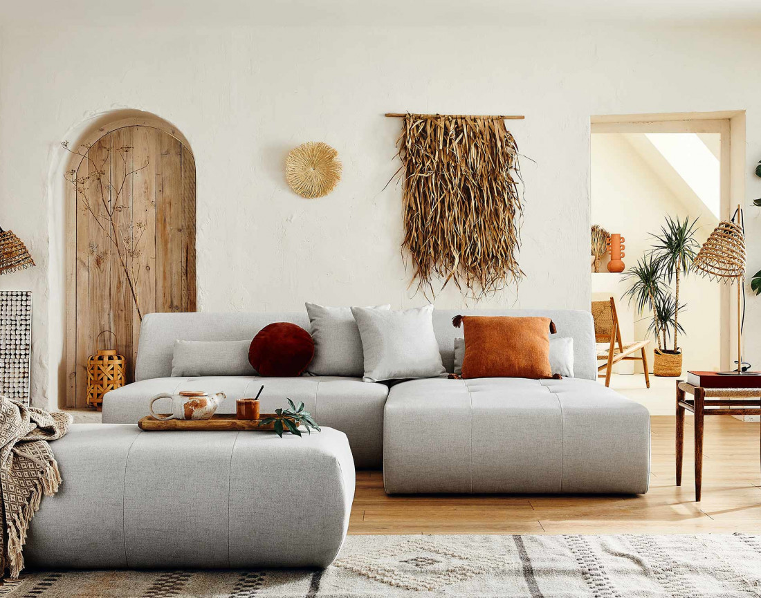 Canapé d'angle réversible modulable 4 places - en tissu - Onyx