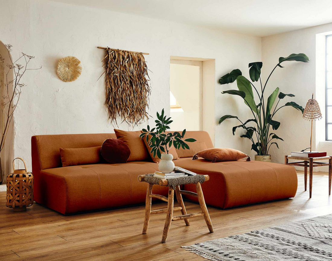 Canapé d'angle réversible modulable 4 places - en tissu - Onyx