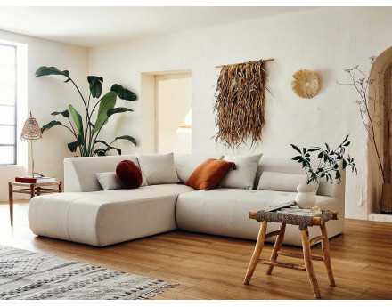 Onyx - canapé d'angle gauche modulable 5 places - en tissu