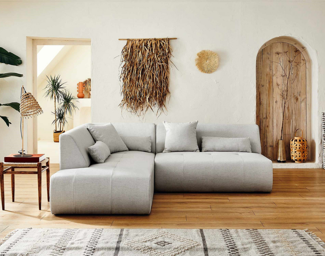 Onyx - canapé d'angle gauche modulable 5 places - en tissu