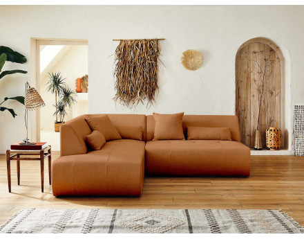 Onyx - canapé d'angle gauche modulable 5 places - en tissu