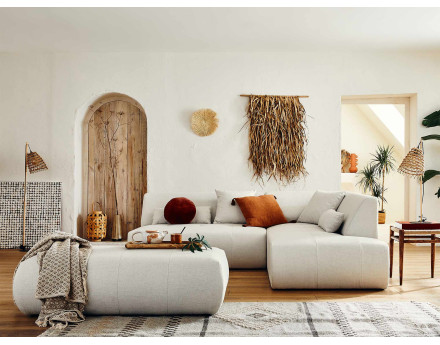 Canapé modulable d'angle droit 5 places - en tissu - Onyx