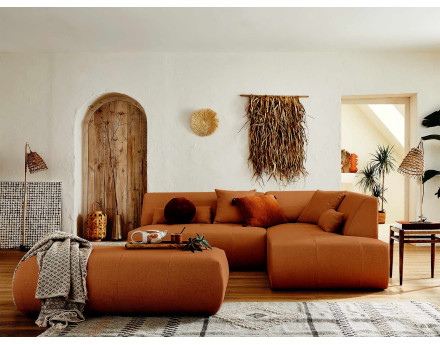 Canapé modulable d'angle droit 5 places - en tissu - Onyx