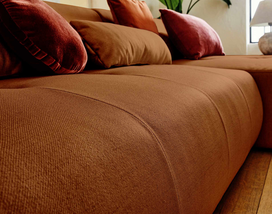 Canapé modulable d'angle droit 5 places - en tissu - Onyx