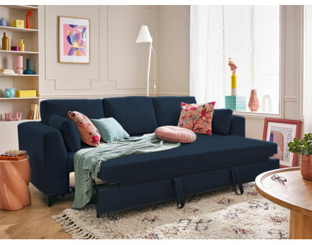 Canapé 3 places convertible en tissu Tala